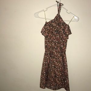 High halter floral mini dress worn twice